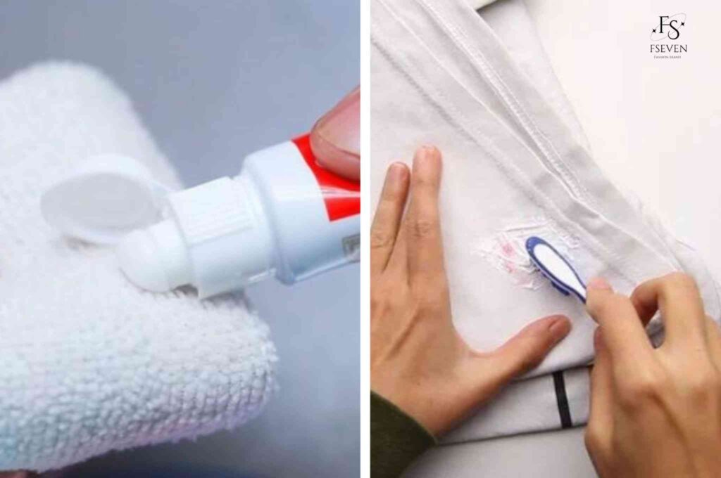 Tẩy áo trắng bị bẩn bằng kem đánh răng