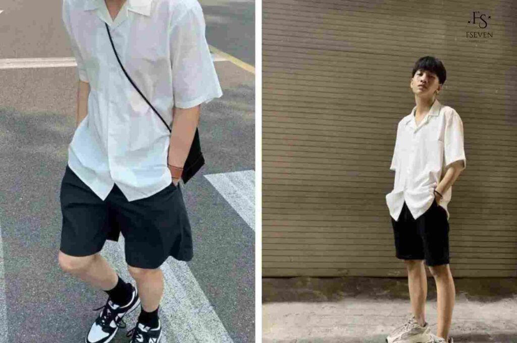Phối áo sơ mi tay ngắn với quần short – Phong cách mùa hè