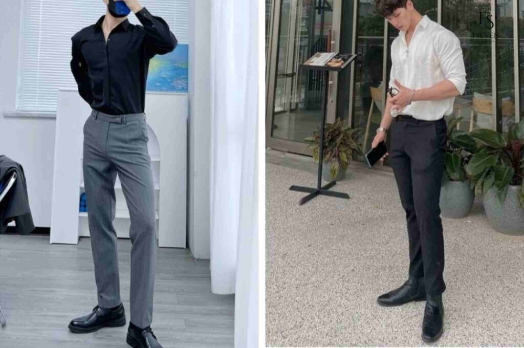 Quần vải phối với Giày Tây