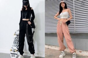 Quần Jogger Nữ + Áo Croptop