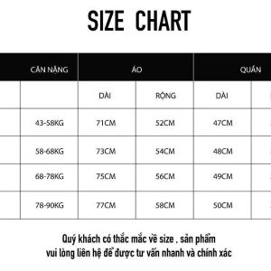 Bảng size áo khoác denim FSeven