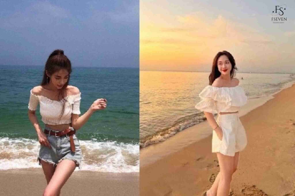 Áo croptop + quần short/jeans ngắn